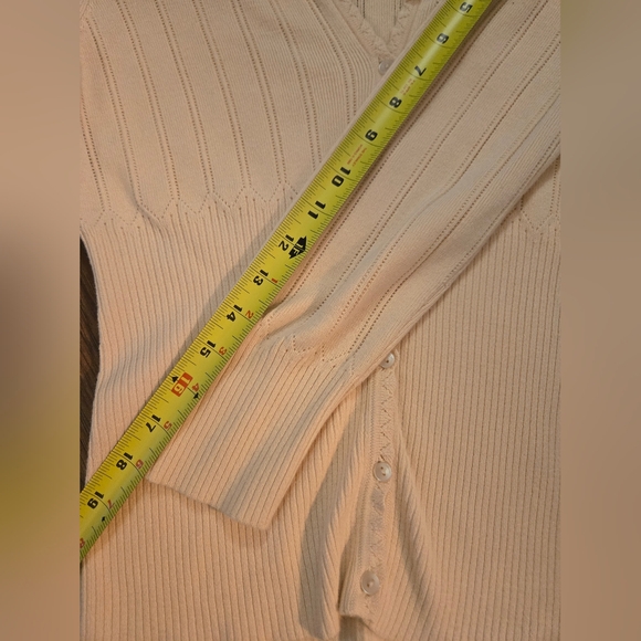 Ann Taylor Loft Small Cream Cotton Knit Cardigan - Picture 7 of 8